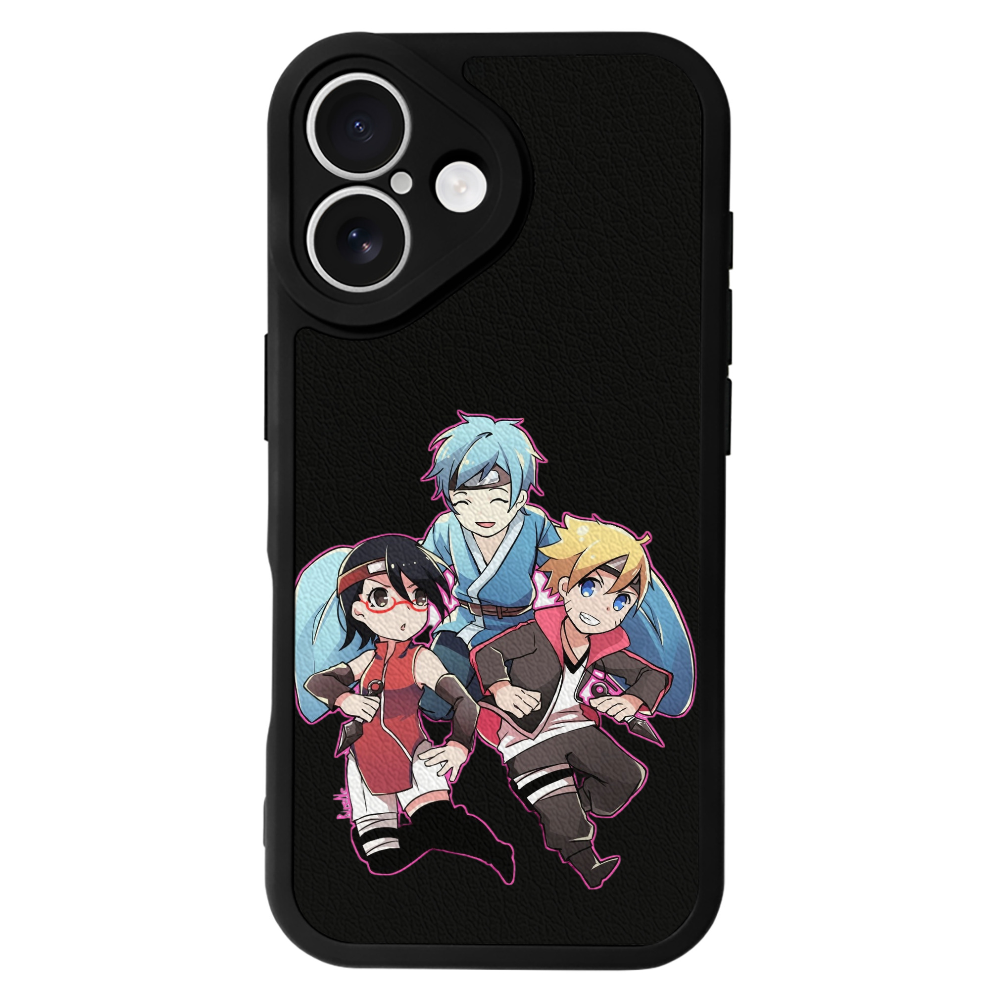 （画像用） NARUTO -ナルト- うちは サラダ Uchiha Sarada 【iPhone 16シリーズ対応】シリコンスマホケース（レザー調） 材質：シリコン